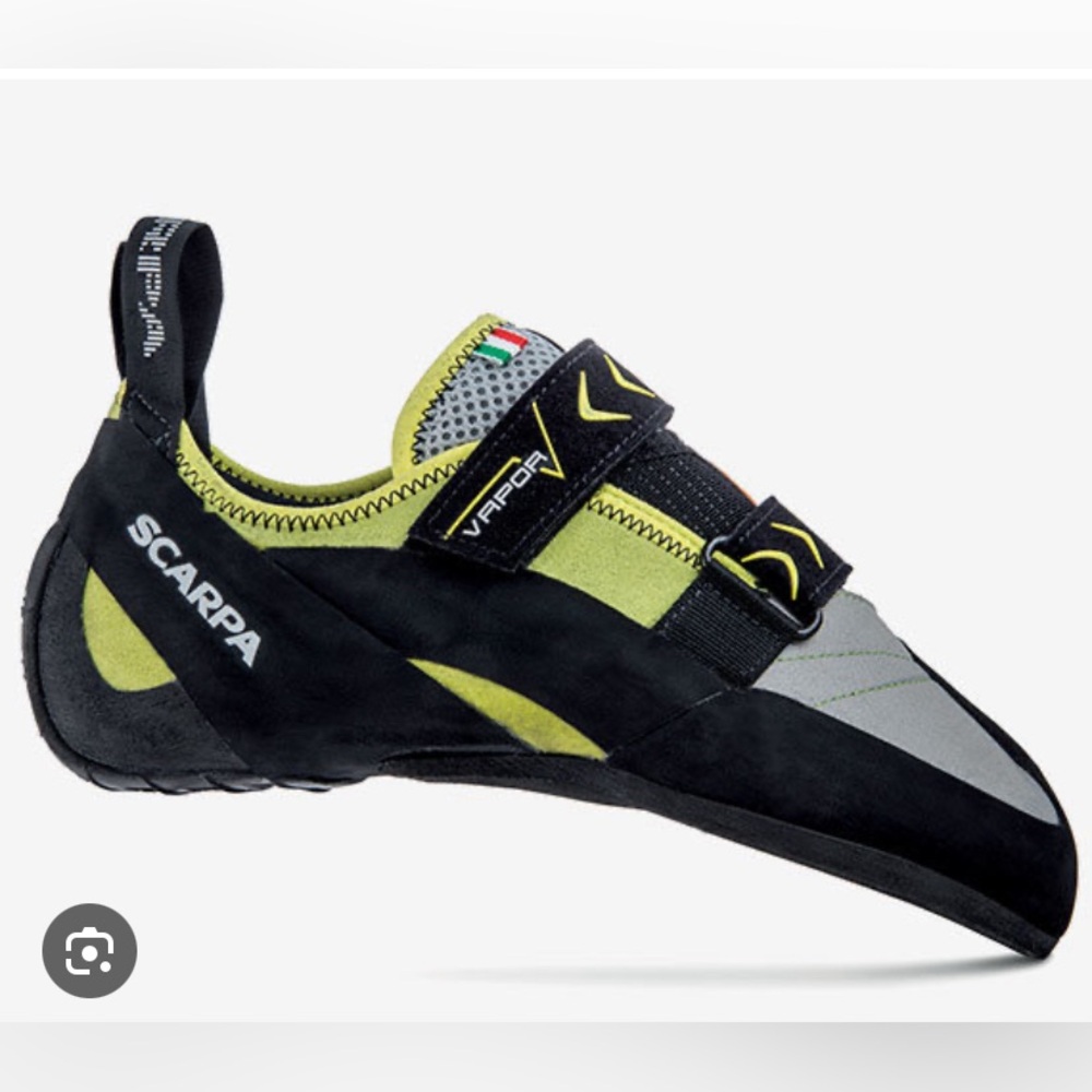 Scarpa Vapor V 2015 41 Rock Climbing Shoes Mens 8 Womens 9 Lime Made In Italy
